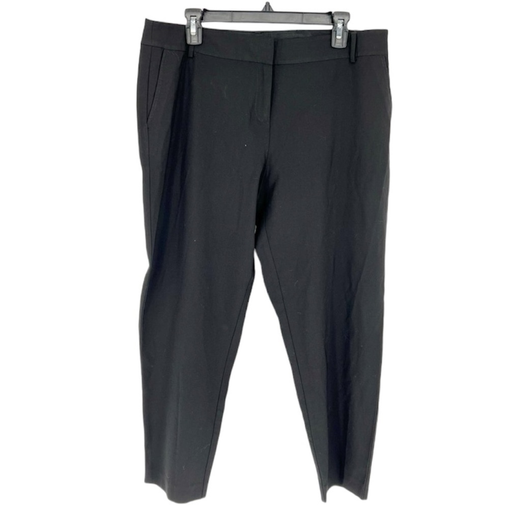 Eileen Fisher Black Wool Blend Ankle Pants Trousers